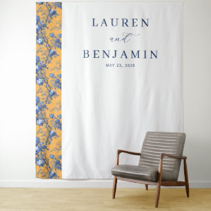 Elegant Oranje Bloemmotief Wandkleed