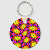 Elegant Oranje bloempatroon Sleutelhanger (Voorkant)