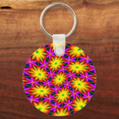 Elegant Oranje bloempatroon Sleutelhanger (Voorkant)