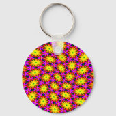 Elegant Oranje bloempatroon Sleutelhanger (Achterkant)
