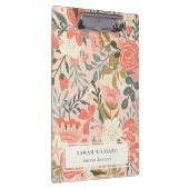 Elegant Oranje Blush Peach Green Ambrosia Floral Klembord (Rechts)