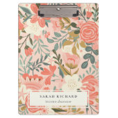 Elegant Oranje Blush Peach Green Ambrosia Floral Klembord (Voorkant)