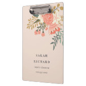 Elegant Oranje Blush Peach Green Ambrosia Floral Klembord (Links)