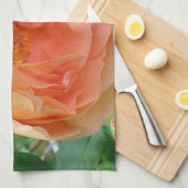 Elegant Oranje Blush Roos Theedoek (Quarter Fold)