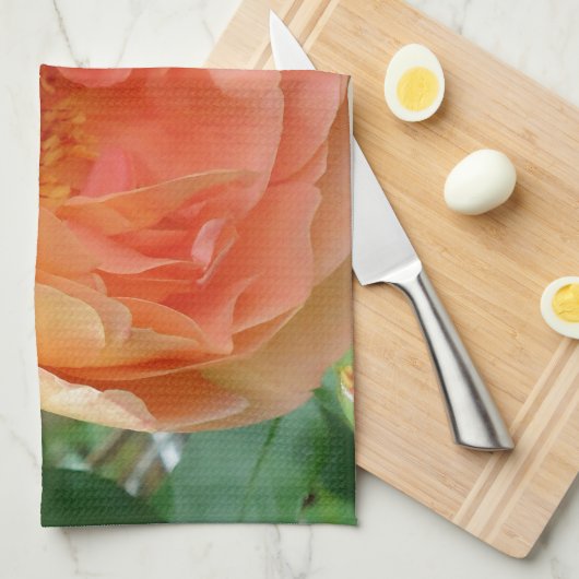 Elegant Oranje Blush Roos Theedoek