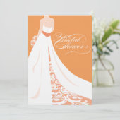 Elegant Oranje Bridal Shower Kaart (Staand voorkant)