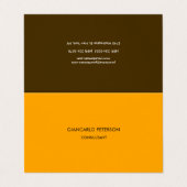 Elegant Oranje bruin minimalistisch professioneel Visitekaartje (Buitenkant ongevouwen)