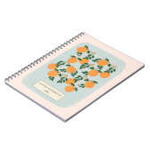 Elegant Oranje Citrus Personalized Notitieboek (Linkerzijde)