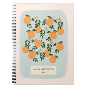 Elegant Oranje Citrus Personalized Notitieboek