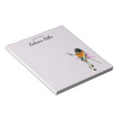 Elegant Oranje en Black Waterverf Bird Notitieblok (Schuin)