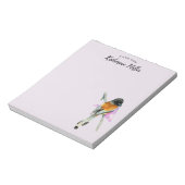 Elegant Oranje en Black Waterverf Bird Notitieblok (Linkerzijde)