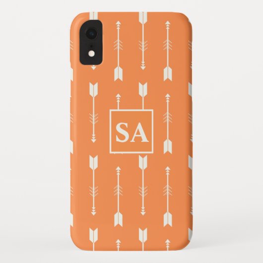 Elegant Oranje en witte pijlen Case-Mate iPhone Case (Achterkant)