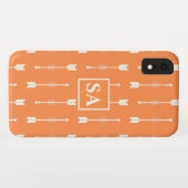 Elegant Oranje en witte pijlen Case-Mate iPhone Case (Achterkant (horizontaal))