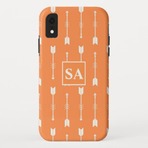 Elegant Oranje en witte pijlen Case-Mate iPhone Case