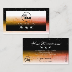 Elegant Oranje gemarmerd zwart wit voeg Logo juwel Visitekaartje
