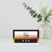 Elegant Oranje gemarmerd zwart wit voeg Logo juwel Visitekaartje (Staand voorkant)