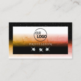 Elegant Oranje gemarmerd zwart wit voeg Logo juwel Visitekaartje