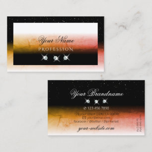 Elegant Oranje gemarmerd zwart-witte juwelen Visitekaartje