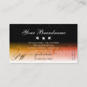 Elegant Oranje gemarmerde zwarte witte Initialen J Visitekaartje (Achterkant)