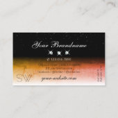 Elegant Oranje gemarmerde zwarte witte monogram ju Visitekaartje (Achterkant)