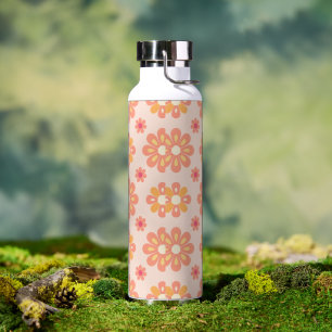 Elegant Oranje Geometrisch Patroon RVS W Waterfles