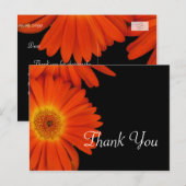 Elegant oranje gerbera daisy bloemen bruiloft briefkaart (Voorkant / Achterkant)
