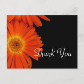 Elegant oranje gerbera daisy bloemen bruiloft briefkaart (Voorkant)