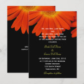Elegant oranje gerbera daisy bloemen bruiloft kaart (Voorkant / Achterkant)