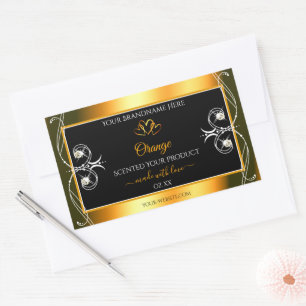 Elegant Oranje Glamor Decor Black Product Labels