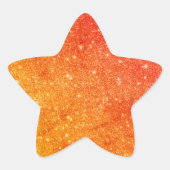 Elegant Oranje Glitter Star Sticker (Voorkant)