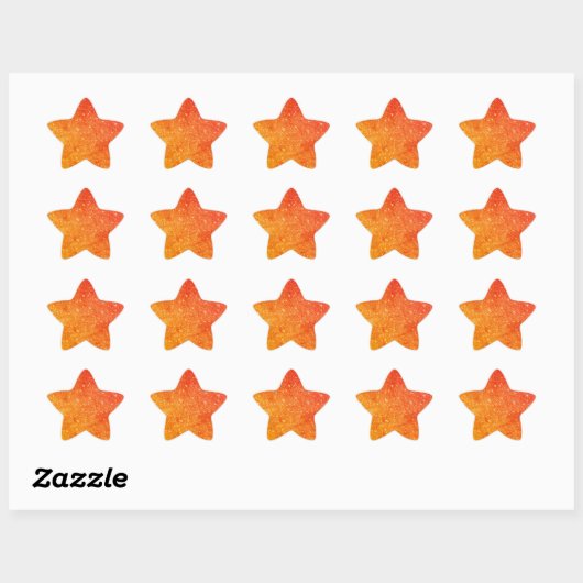 Elegant Oranje Glitter Star Sticker (Vel)
