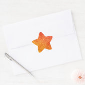 Elegant Oranje Glitter Star Sticker (Envelop)