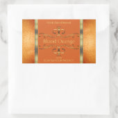 Elegant Oranje Gold Product Labels Glitter Borders (Tas)