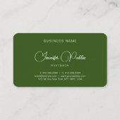 Elegant Oranje & Green Calligraphy Name Sjabloon Visitekaartje (Achterkant)