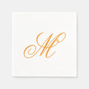 Elegant Oranje groen monogram Initiaal Servet
