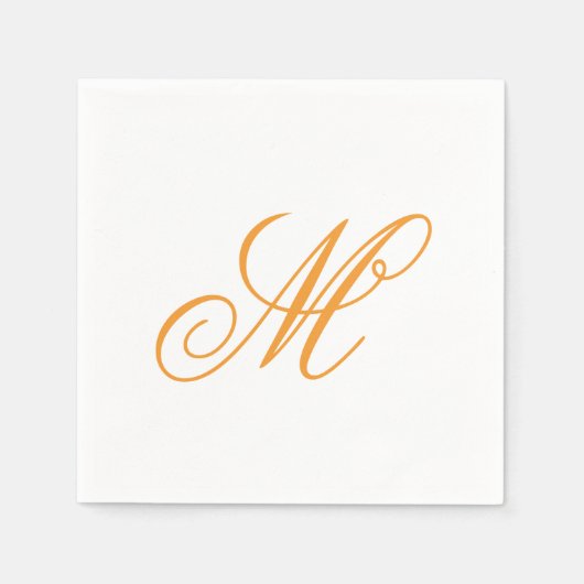 Elegant Oranje groen monogram Initiaal Servet (Voorkant)