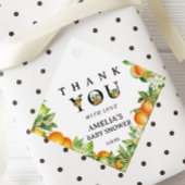 Elegant Oranje groen Schattige Dank u Bedankjes Labels