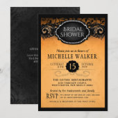 Elegant Oranje Halloween Bridal Shower Invitation Kaart (Voorkant / Achterkant)