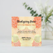 Elegant Oranje Herfst Floral Thanksgiving Kaart (Staand voorkant)