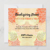 Elegant Oranje Herfst Floral Thanksgiving Kaart (Voorkant)