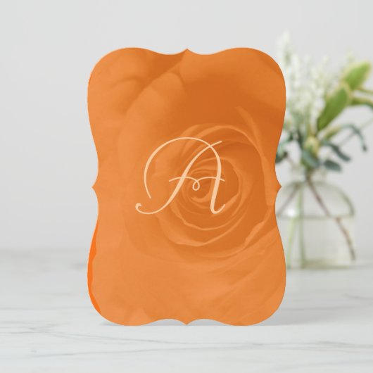 Elegant Oranje koraal Roos Weddenschap Kaart (Staand voorkant)