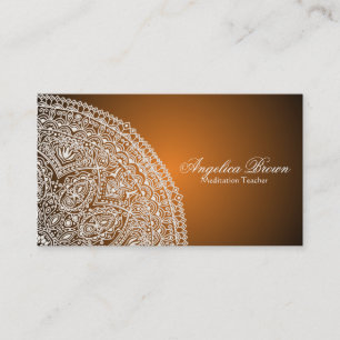 Elegant Oranje Mandala Visitekaartje