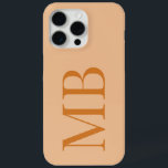 Elegant Oranje Minimalistisch Initiaal Monogram iPhone 15 Pro Max Hoesje<br><div class="desc">Elegant Oranje Minimalistisch Initiaal Monogram iPhone Case</div>