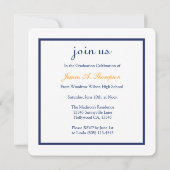 Elegant Oranje monogram 2014 Royal Blue Afstuderen Kaart (Achterkant)