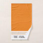 Elegant Oranje monogrammen Naam Daddoekset Bad Handdoek (Handdoek)