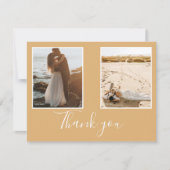 Elegant Oranje Nautical Anchor Wedding Photo Bedankkaart (Voorkant)