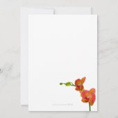 Elegant Oranje orchideeën Tropisch strand Weddensc Kaart (Achterkant)