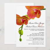 Elegant Oranje orchideeën Tropisch strand Weddensc Kaart (Voorkant / Achterkant)