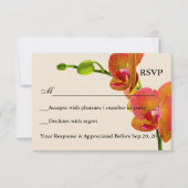 Elegant Oranje Orchids Respons RSVP-kaart RSVP Kaartje (Voorkant)