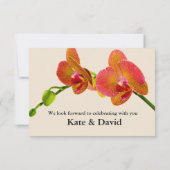 Elegant Oranje Orchids Respons RSVP-kaart RSVP Kaartje (Achterkant)